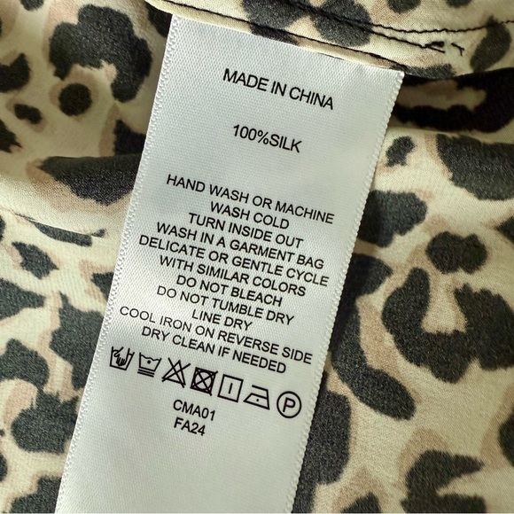 Quince Brown and Black Print Midi Silk Skirt - Picture 3 of 4